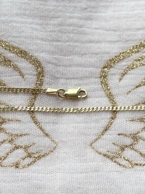 Unisex Gold Plated Sterling Silver Figaro Chain Necklace - 22”